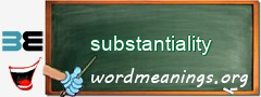 WordMeaning blackboard for substantiality